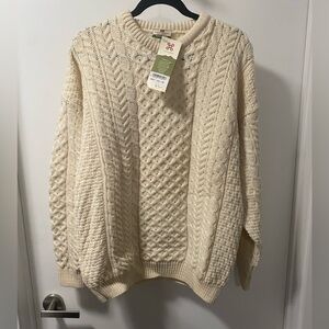 Carraig Donn Aran Merino Wool Traditional Irish Sweater
